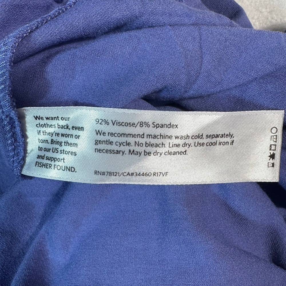 Eileen Fisher Tunic Top Women Medium Blue Long Sleeve Viscose Stretch Flowy - Picture 8 of 8